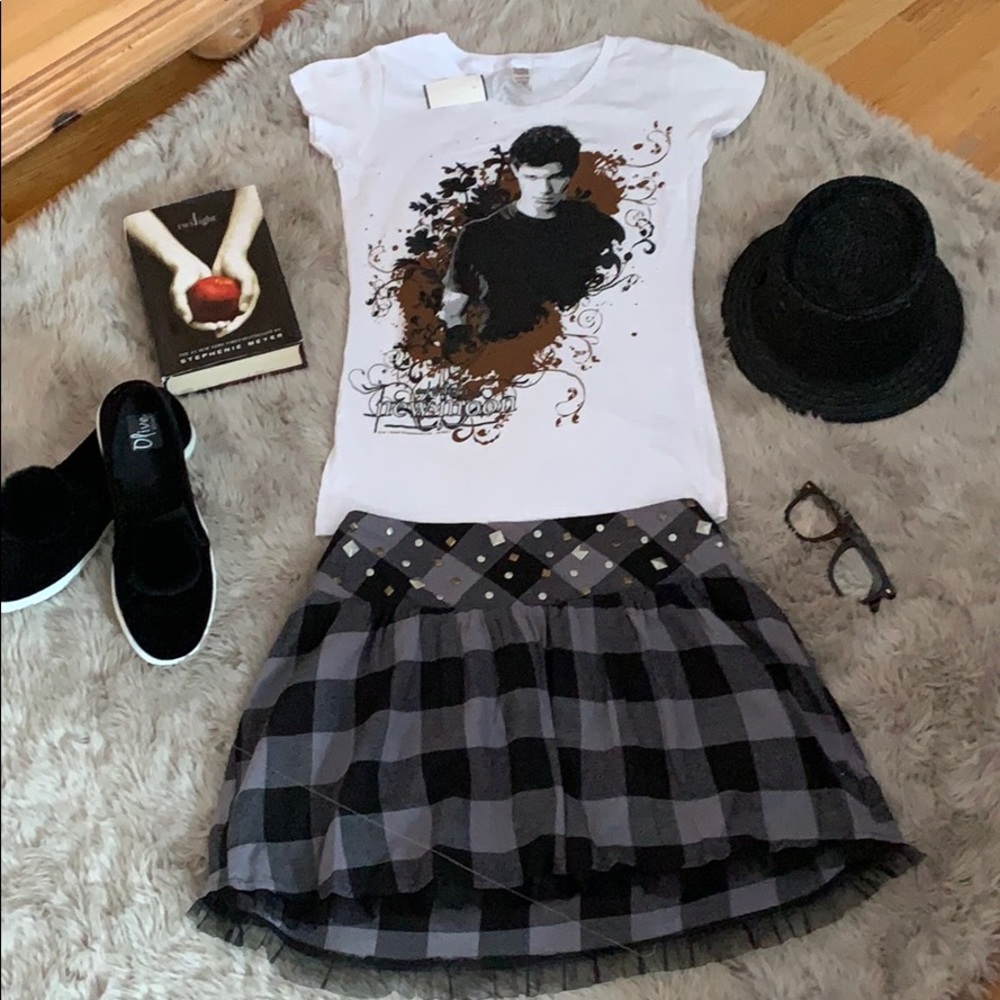 Buffalo check mini skirt and tee juniors
